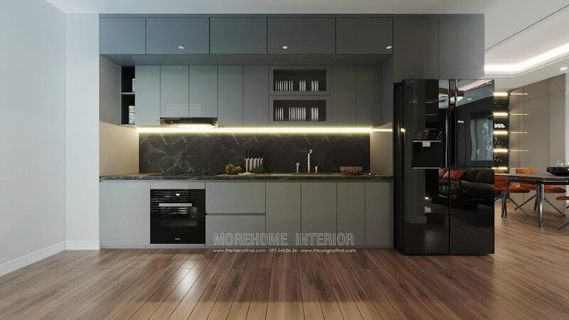 Mẫu tủ bếp cho nhà chung cư nhỏ tuyệt đẹp, giá rẻ